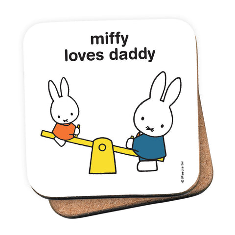 miffy loves daddy Personalised Coaster