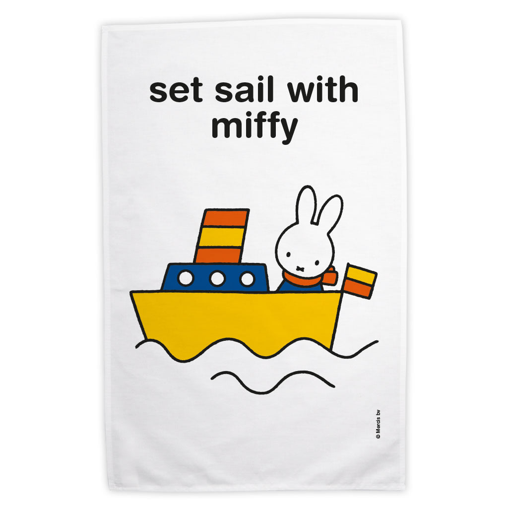 set sail with miffy Personalised Tea Towel