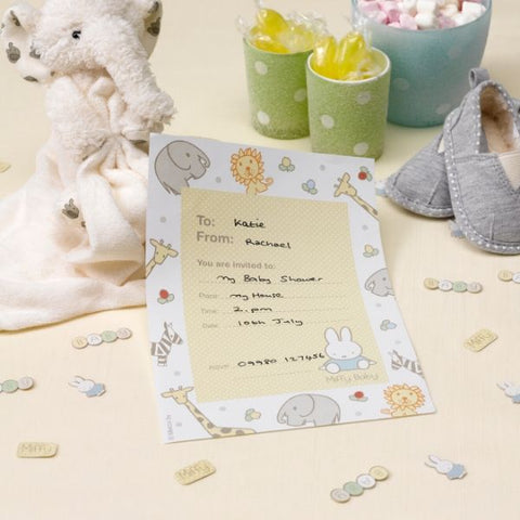 Miffy baby party invites - pack of 10